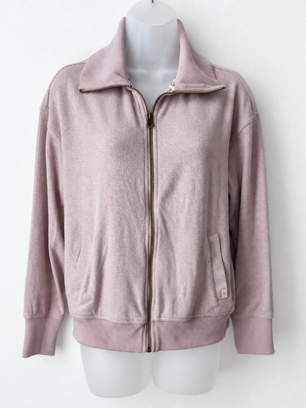 Faherty Legend Lounge Jacket Small Blush Pink Full Zip Organic Cotton